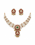 Thumbnail for Jewel City Traditional Handcrafted Gold-Plated Kundan Pearl Necklace Set - Distacart