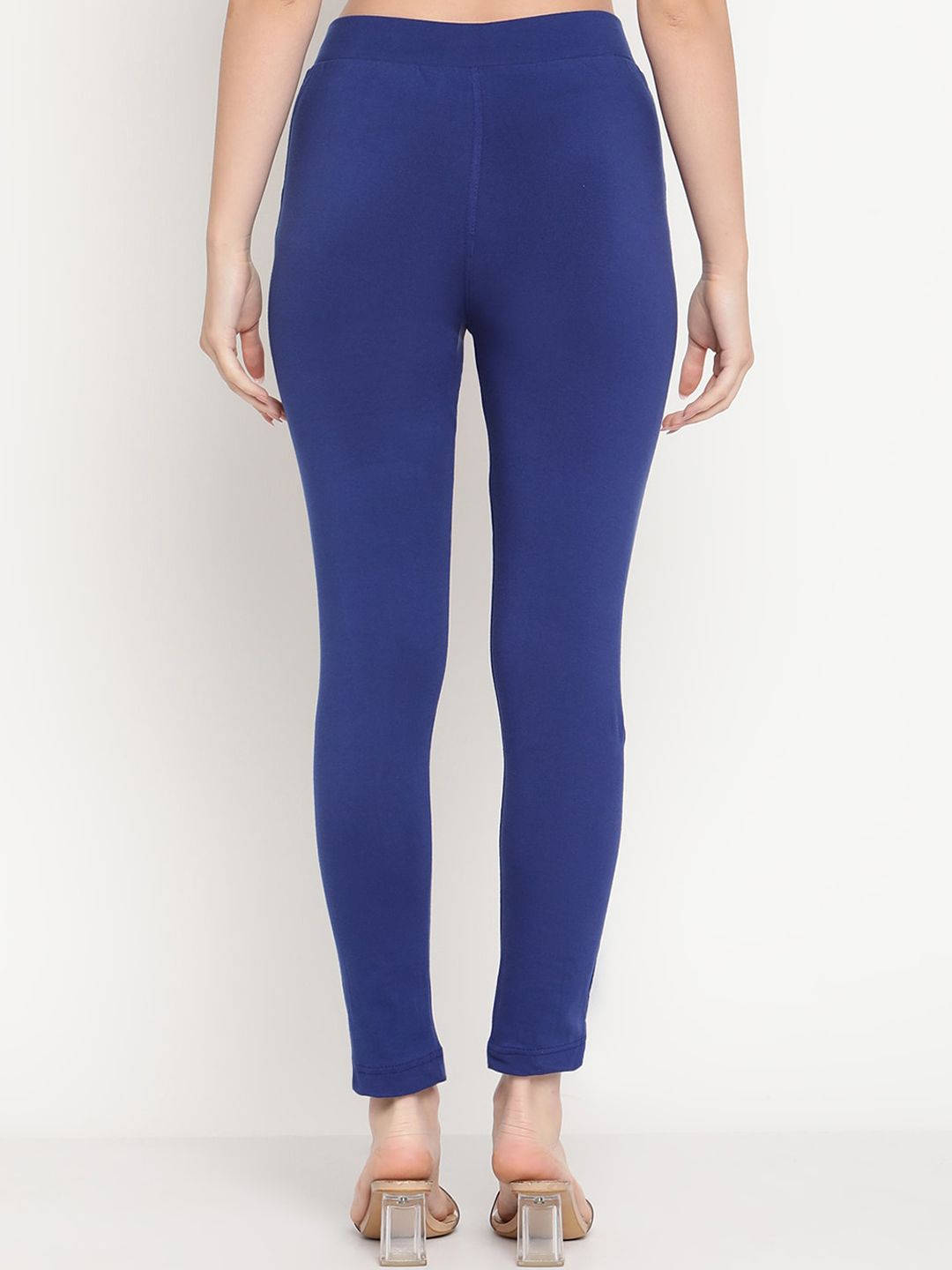 TAG 7 Women Blue & Mustard Yellow Pack of 2 Straight Fit Ankle-Length Leggings - Distacart