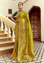 Thumbnail for Monjolika Fashion Silk Blend Weaving Pear Traditional Saree - Distacart