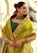 Thumbnail for Monjolika Fashion Silk Blend Weaving Pear Traditional Saree - Distacart