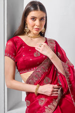 Thumbnail for Monjolika Fashion Chiffon Rani Embroidered Classic Saree