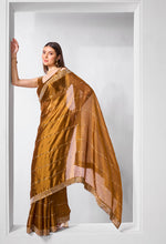 Thumbnail for Monjolika Fashion Brown Jimmy Chu Embroidered Classic Saree