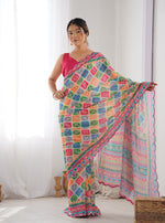 Thumbnail for Monjolika Fashion Chinon Digital Print Classic Saree in Multi