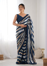 Thumbnail for Monjolika Fashion Sequins Work Morpeach Georgette Festival Party Wear Saree