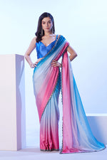 Thumbnail for Monjolika Fashion Multicolour Lace Ceremonial Chinon Classic Saree