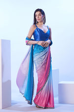 Thumbnail for Monjolika Fashion Multicolour Lace Ceremonial Chinon Classic Saree