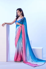 Thumbnail for Monjolika Fashion Multicolour Lace Ceremonial Chinon Classic Saree