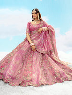 Thumbnail for Monjolika Fashion Embroidered Onion Pink Silk Reception Lehenga Choli