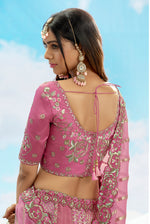 Thumbnail for Monjolika Fashion Embroidered Onion Pink Silk Reception Lehenga Choli