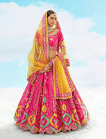 Thumbnail for Monjolika Fashion Rani Pink Silk Embroidered Reception Lehenga Choli