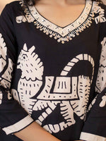 Thumbnail for Kalini Abstract Printed V-Neck Kurta With Harem Pants