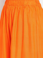 Thumbnail for TAG 7 Women Orange & Navy Blue Set of 2 Flared Ethnic Palazzos