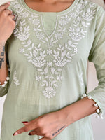 Thumbnail for The52 Gorgeous Chikankari Work with Pure Cotton Fabric Straight Kurta, Pant and Dupatta Set