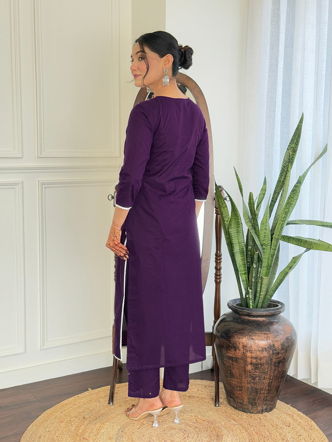 The52 Gorgeous Chikankari Work with Pure Cotton Fabric Straight Kurta, Pant and Dupatta Set