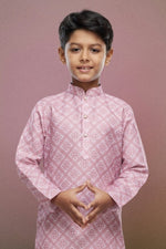 Thumbnail for Raivat Ethnic Cotton Digital Print Kids Kurta Pajama In Onion Pink Colour - Distacart