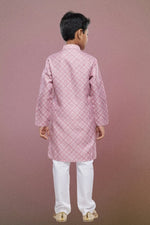 Thumbnail for Raivat Ethnic Cotton Digital Print Kids Kurta Pajama In Onion Pink Colour - Distacart