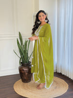 Thumbnail for The52 Chikankari Work with Pure Cotton Fabric Straight Kurta, Pant and Dupatta Set
