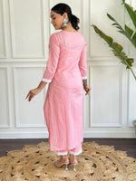 Thumbnail for The52 Chikankari Work with Pure Cotton Fabric Straight Kurta, Pant and Dupatta Set