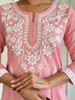 Thumbnail for The52 Chikankari Work with Pure Cotton Fabric Straight Kurta, Pant and Dupatta Set