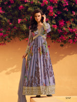Thumbnail for Anaita Purple Heavy Chinon With Embroidery Stitched Gown - Distacart