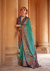 Monjolika Fashion Silk Blend Printed Turquoise Classic Saree - Distacart