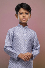 Thumbnail for Raivat Ethnic Cotton Digital Print Kids Kurta Pajama In Grey Colour - Distacart
