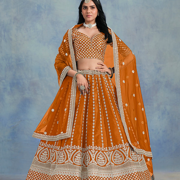 Monjolika Fashion Art Silk Embroidered Purple Designer Lehenga Choli - Distacart