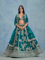 Thumbnail for Monjolika Fashion Rama Green Art Silk Designer Wedding Lehenga Choli