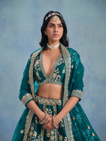 Thumbnail for Monjolika Fashion Rama Green Art Silk Designer Wedding Lehenga Choli