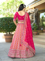 Thumbnail for Monjolika Fashion Rani Pink Pure Viscose Jacquard Lehenga Choli Set