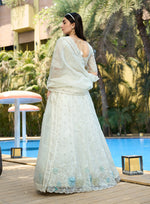 Thumbnail for Monjolika Fashion White Embellished Lehenga Choli In Organza