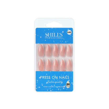 shills professional reusable press on nails almond spn646