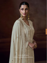 Thumbnail for Anaita White Heavy Chinon Stitched Salwar Suit With Sequence Embroidery Work - Distacart