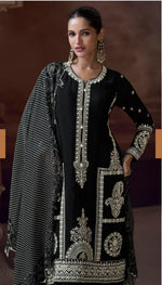 Thumbnail for Anaita Black Heavy Chinon Stitched Salwar Suit With Sequence Embroidery Work - Distacart
