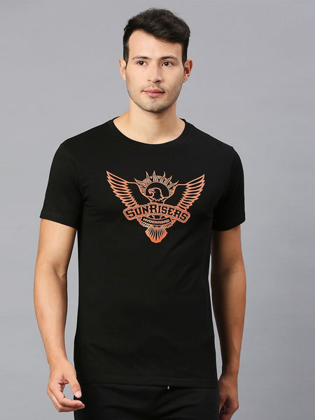 Fancode Sunrisers Hyderabad Logo Print Round Neck Cotton IPL T-shirt - Distacart