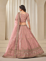 Thumbnail for Monjolika Fashion Embroidered Pink Reception Art Silk A Line Lehenga Choli - Distacart