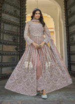 Thumbnail for Monjolika Fashion Embroidered Dusty Net Reception Designer Salwar Suit