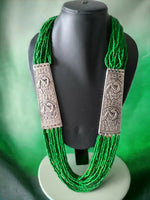 Thumbnail for Inhanns Saree Shobha Statement Necklace - Green Onesize Necklace - Distacart