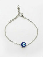 Thumbnail for NVR Women Evil Eye Silver Plated Link Bracelet - Distacart