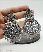Thumbnail for Tehzeeb Creations Women's Silver Colour Earrings With Kundan And Ghungroo Work - Distacart
