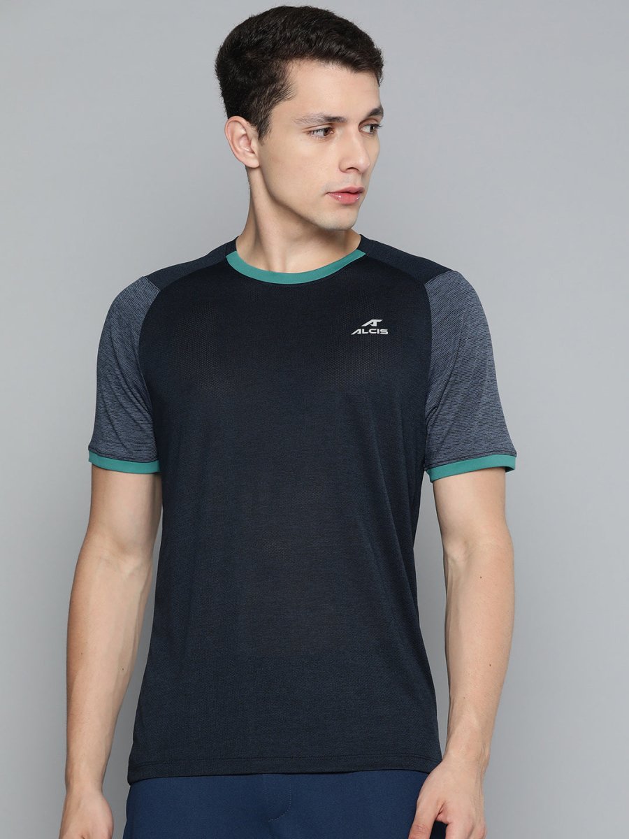 Alcis Men Colourblocked Dry Tech Slim Fit T-shirt - Distacart