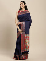 Thumbnail for Astita Silk Blend Blue Saree