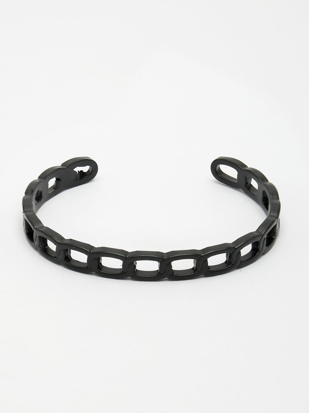 NVR Men's Black Rhodium-Plated Metal Cuff Bracelet - Distacart