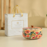 Thumbnail for Brick Brown Handcrafted Enamel Coated Wooden Pastel Flora Roti Box