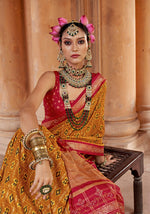 Thumbnail for Monjolika Fashion Mustard Silk Blend Patola Print Classic Saree