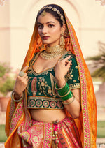 Thumbnail for Monjolika Fashion Multi Colour Banarasi Silk Diamond Wedding Trendy Lehenga Choli