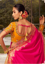 Thumbnail for Monjolika Fashion Multi Colour Banarasi Silk Diamond Wedding Trendy Lehenga Choli