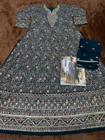 Thumbnail for Anaita D Green Georgette Stitched Anarkali Suit with Sequence & Diamond Work - Dista