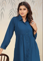 Thumbnail for Monjolika Fashion Morpeach Cotton Solid Festival Casual Kurti