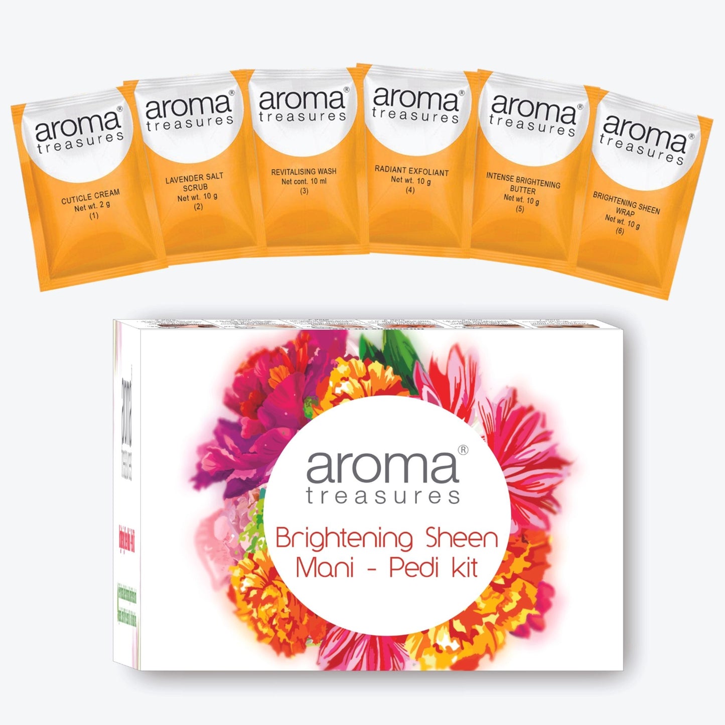 Aroma Treasure Brightening Sheen Mani - Pedi Kit - Single Time - Distacart